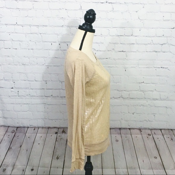 J.Crew Factory Tan Sequence Front Top Size S - Picture 2 of 4